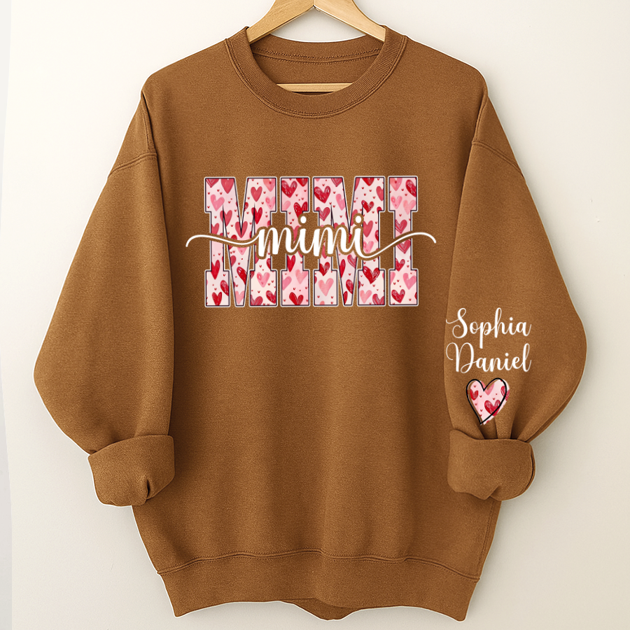 Heart Mimi Nana Grandma Valentine Family Gift
