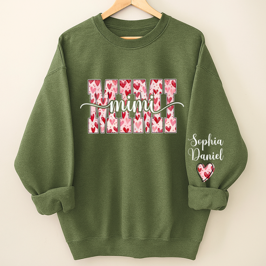 Heart Mimi Nana Grandma Valentine Family Gift