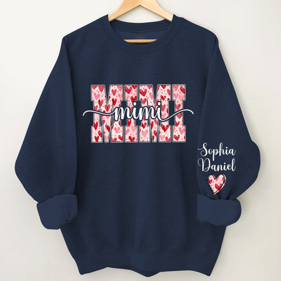 Heart Mimi Nana Grandma Valentine Family Gift