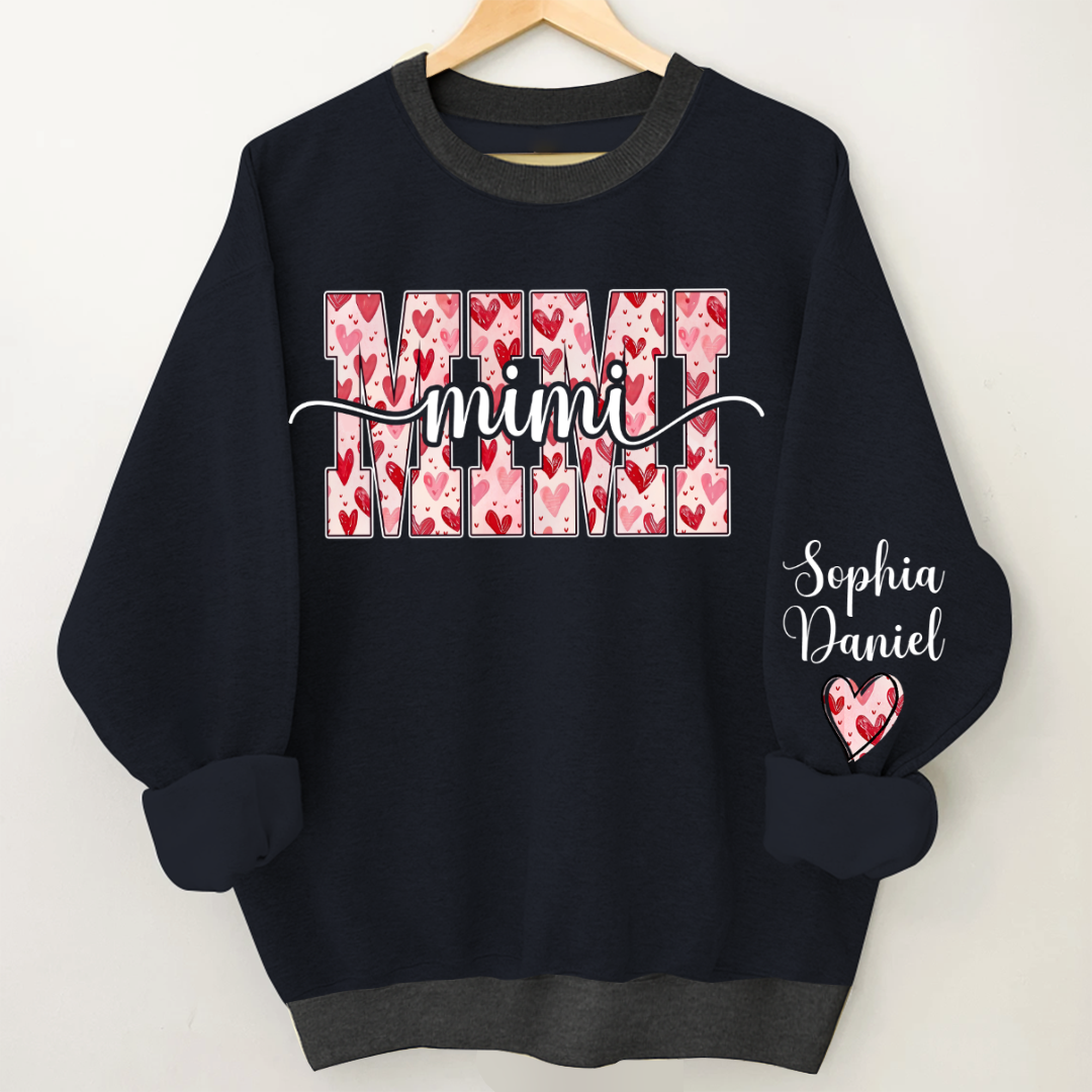 Heart Mimi Nana Grandma Valentine Family Gift