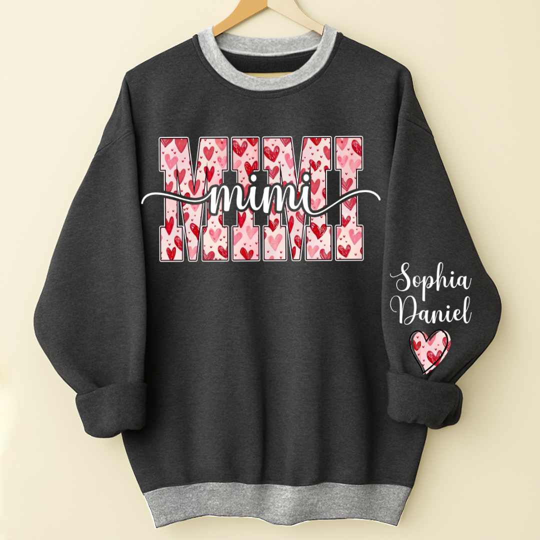 Heart Mimi Nana Grandma Valentine Family Gift