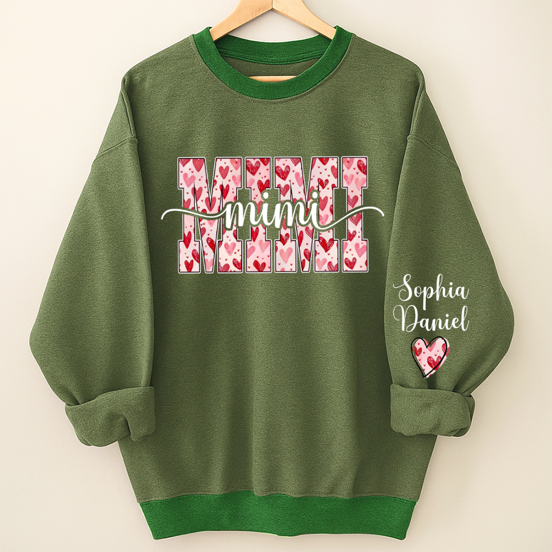 Heart Mimi Nana Grandma Valentine Family Gift