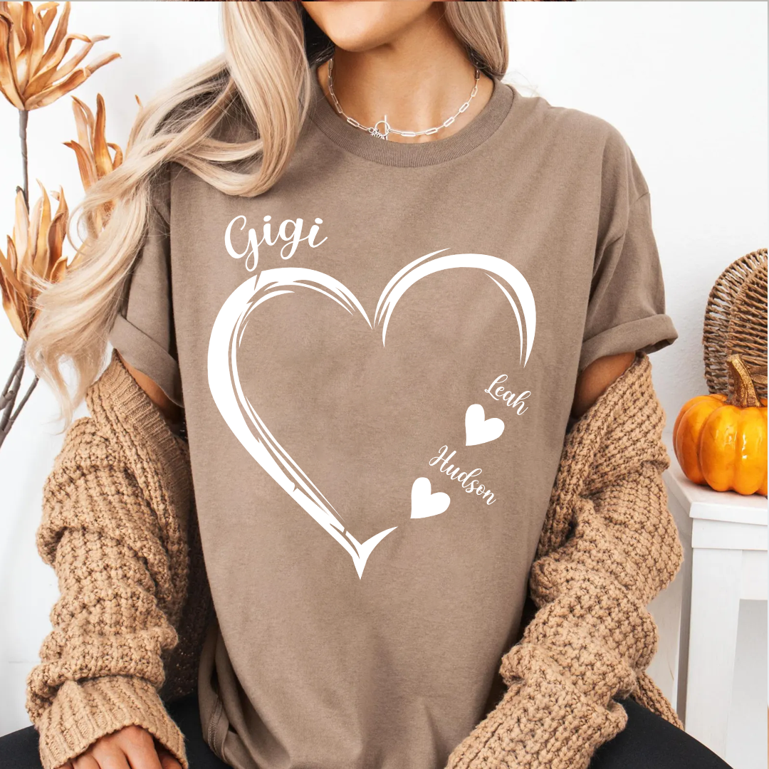 Mom And Kids Hearts Custom Name CTH01