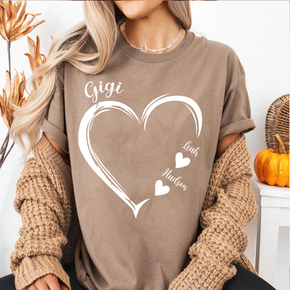 Mom And Kids Hearts Custom Name CTH01