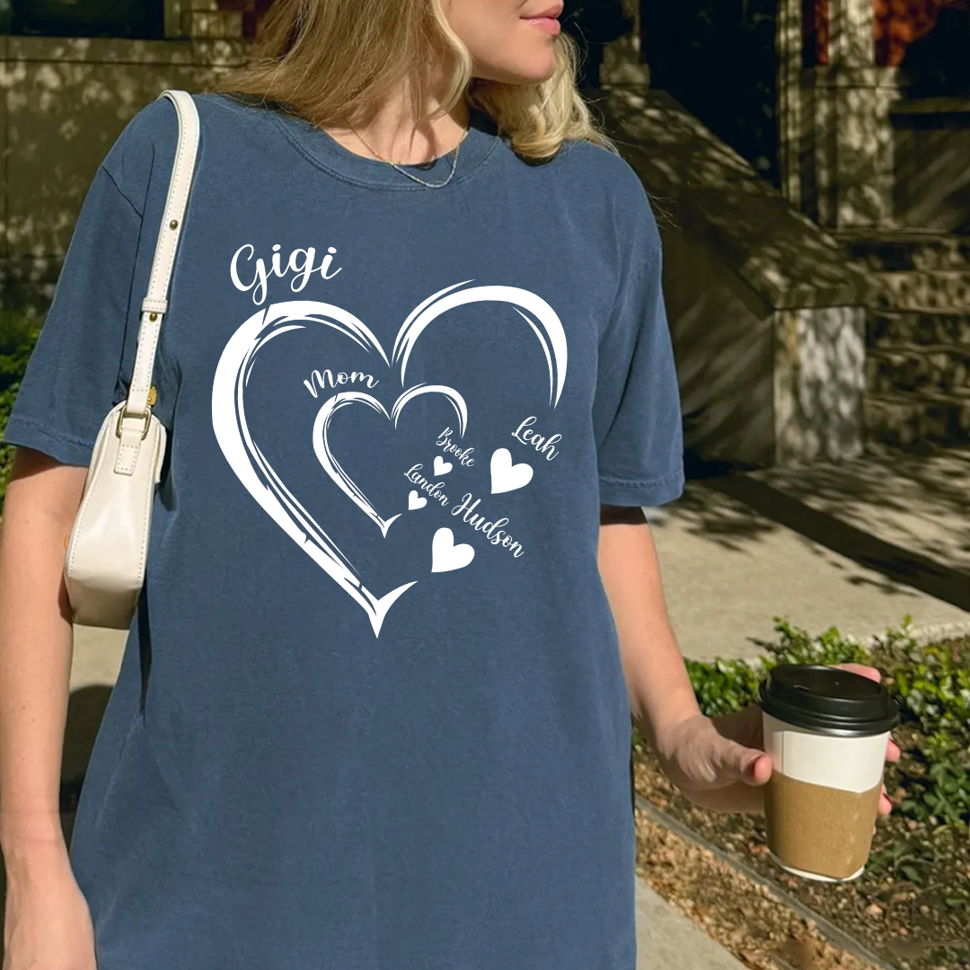 Mom And Kids Hearts Custom Name CTH01