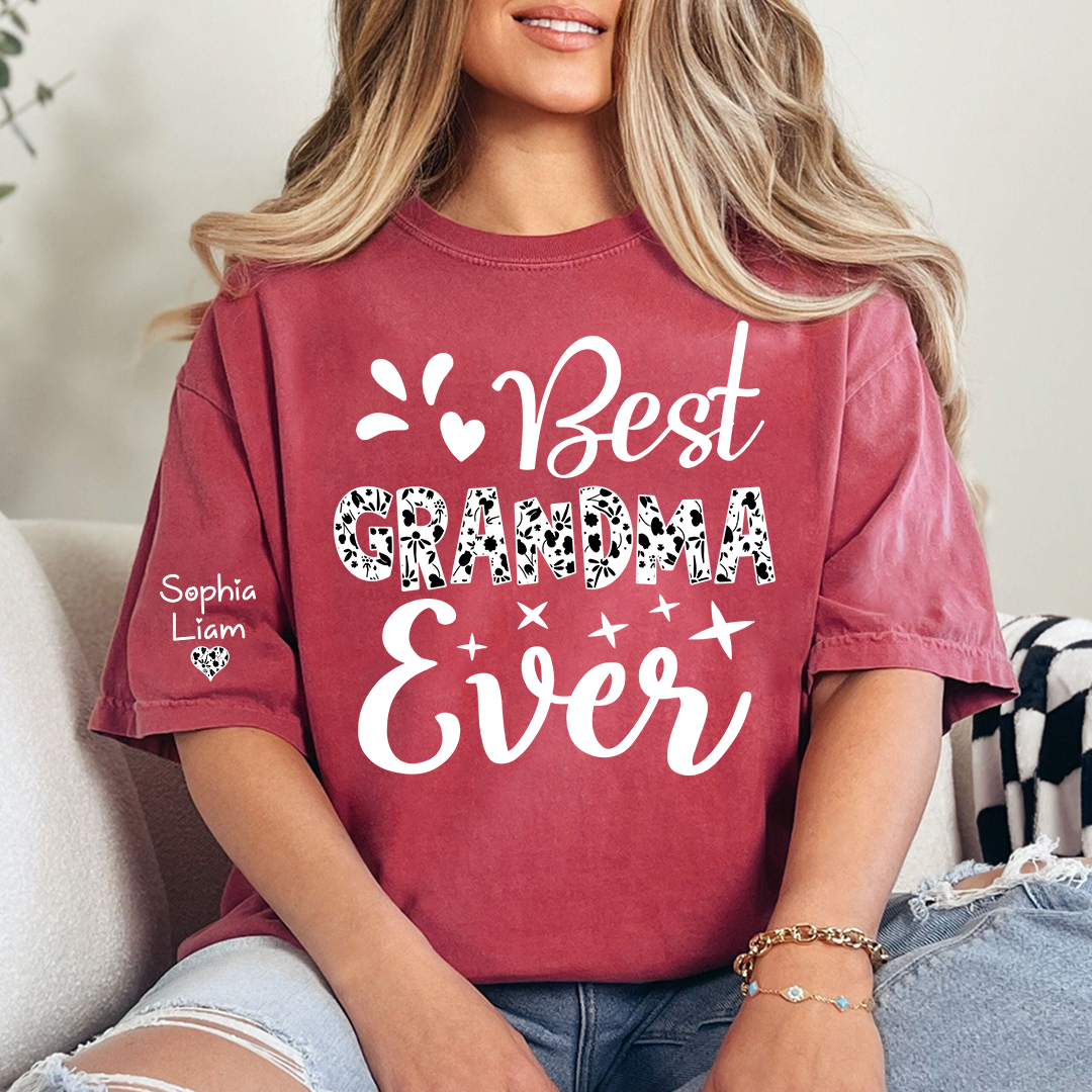 Custom Best Grandma Ever Shirt, Perfect Gift for Grandmothers with Family Names