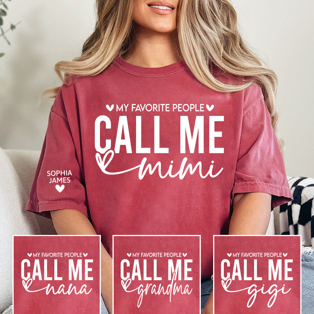 My Favorite People Call Me Mimi Shirt, Personalized Grandma T-Shirt, Custom Mimi Apparel for Women