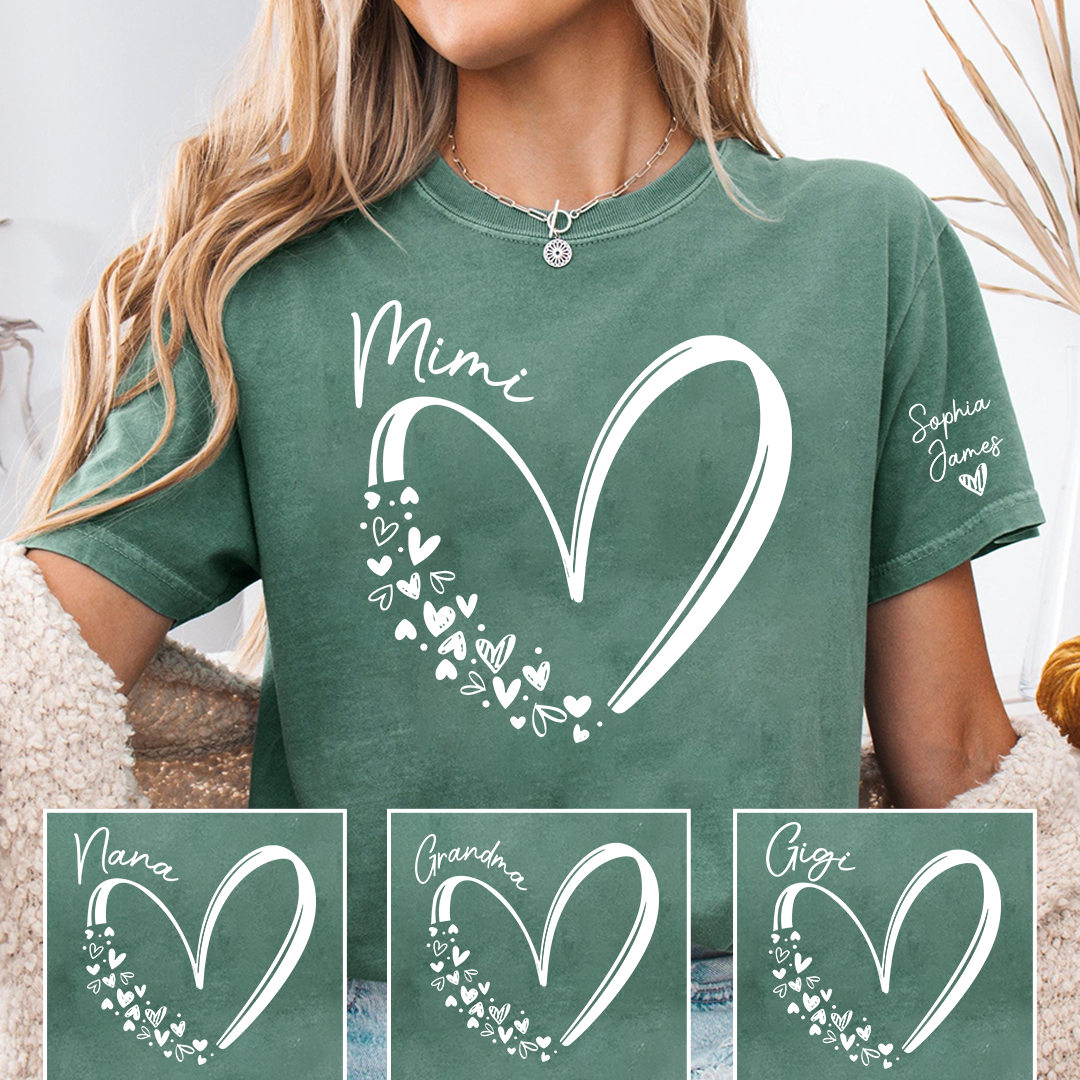 Mimi Shirt Heart Design, Personalized Grandma T-Shirt, Cute Mimi Heart Tee for Women, Meaningful Family Apparel