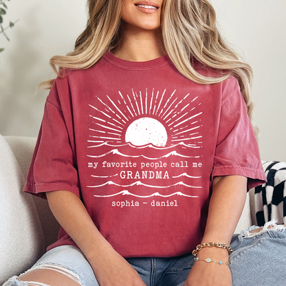 Personalized Grandma Beach Shirt, My Favorite People Call Me Grandma, Custom Grandkids Names Summer T Shirt, Grandma Gift