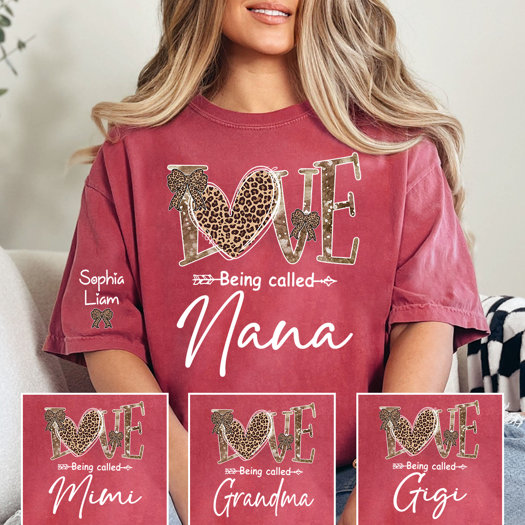 Love Being Called Nana T-Shirt, Leopard Print Nana Shirt, Stylish Grandma Apparel