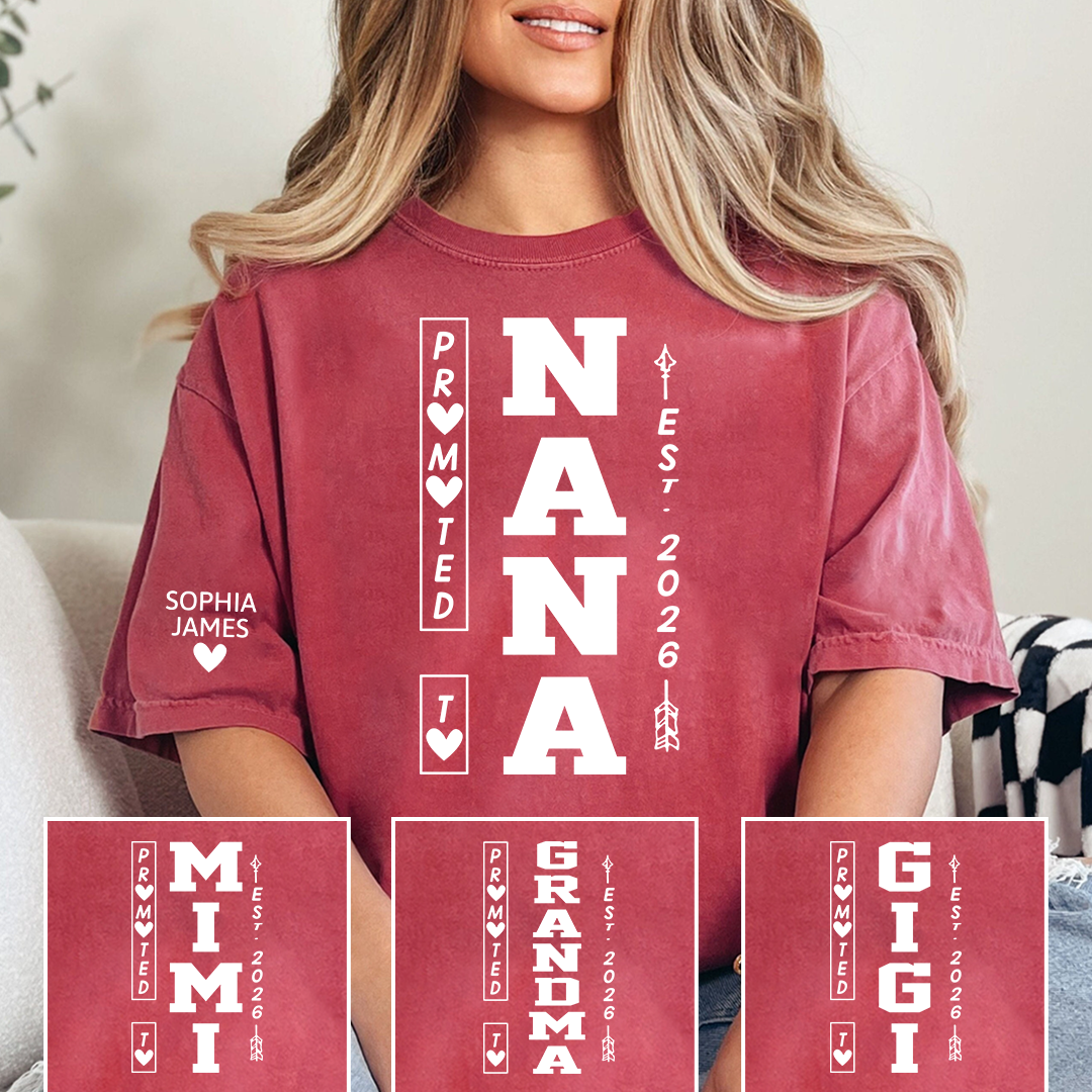 Promoted to Nana Est 2026 Shirt for Women, Cute New Grandma Announcement T-Shirt
