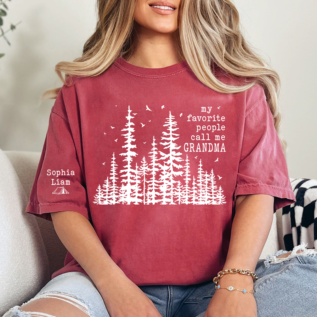 Personalized Grandma Forest Shirt, My Favorite People Call Me Grandma T-Shirt, Nature Trees Wildlife Grandma Gift
