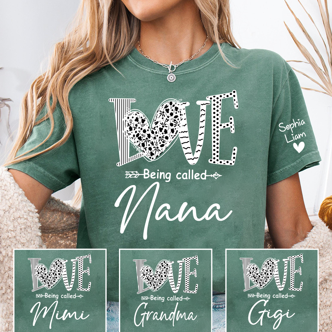 Personalized Nana Shirt for Grandma, Love Being Called Nana Quote Tee, Cute Family Role Clothing for Women