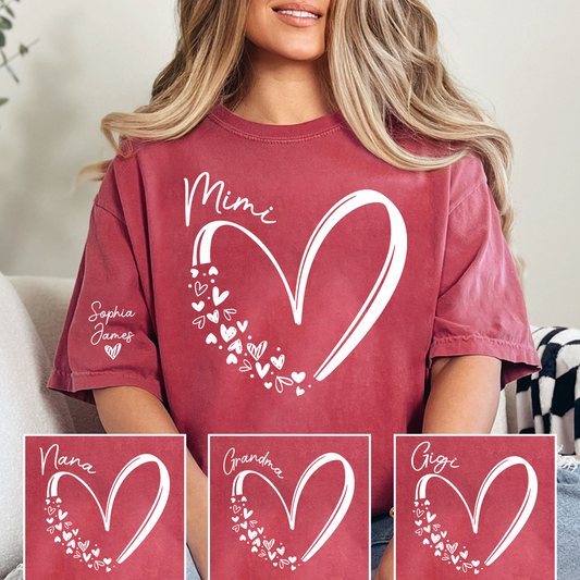 Mimi Shirt Heart Design, Personalized Grandma T-Shirt, Cute Mimi Heart Tee for Women, Meaningful Family Apparel