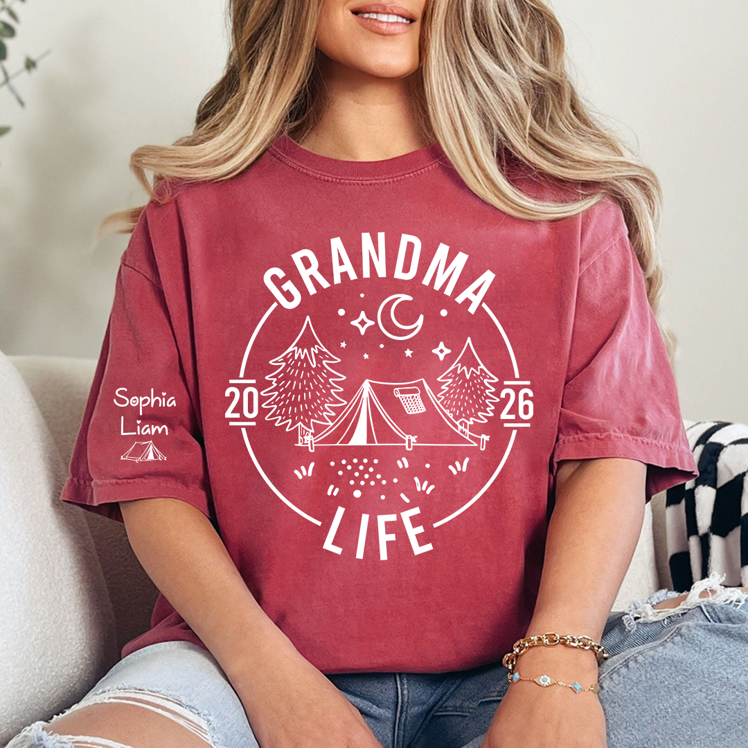 Grandma Life Shirt, Camping Graphic Design, Personalized Year 2026, Outdoor Adventure Gift for Grandma