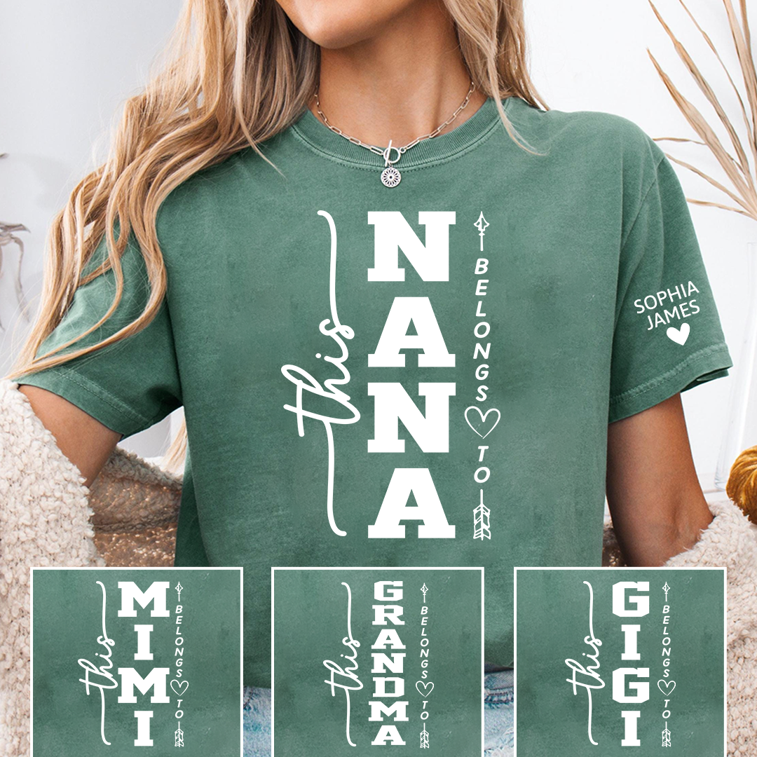 Custom This Nana Belongs to T-Shirt, Personalized Family Shirt for Nana with Kids Names
