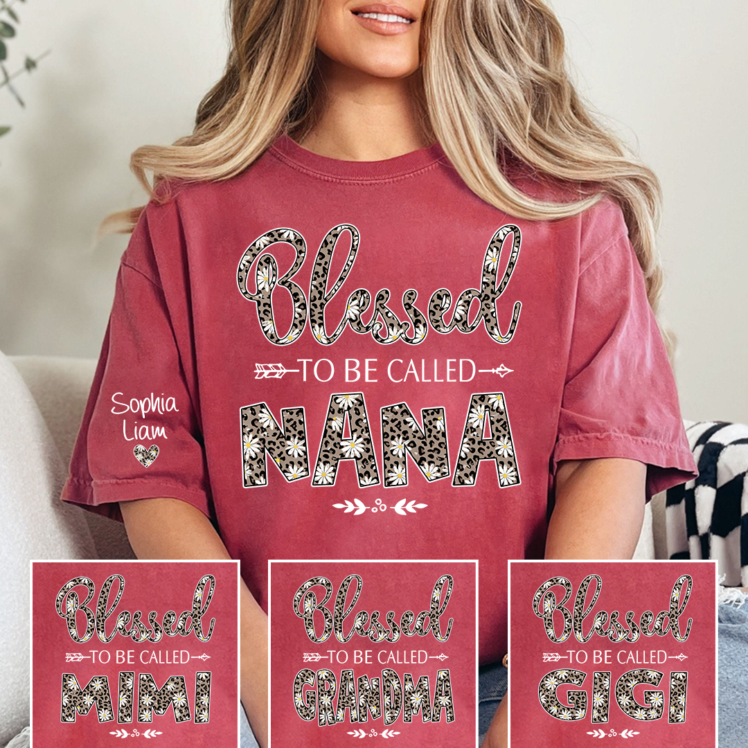 Blessed to Be Called Nana Shirt, Leopard Floral Nana T-Shirt, Cute Grandma Gift for Women