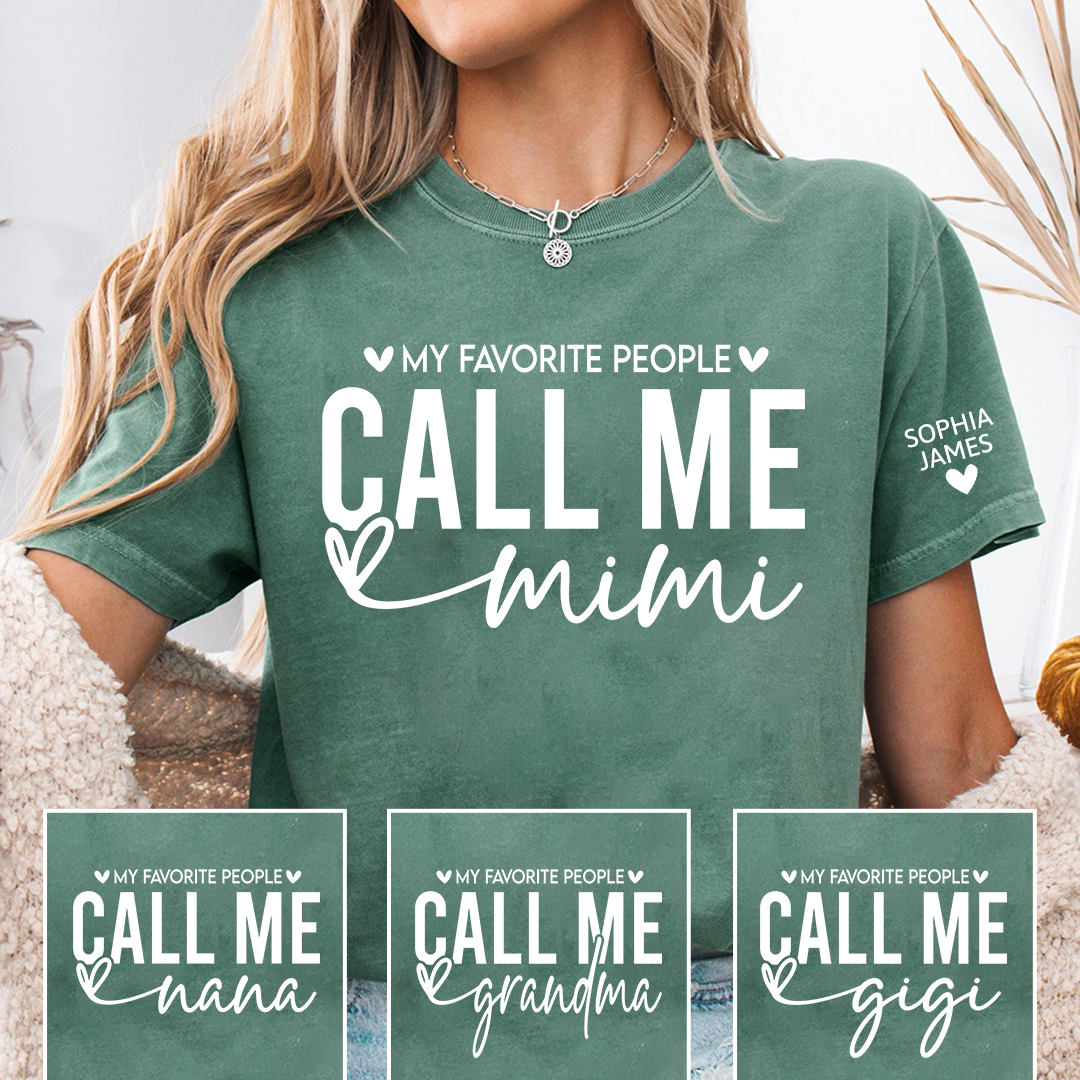 My Favorite People Call Me Mimi Shirt, Personalized Grandma T-Shirt, Custom Mimi Apparel for Women