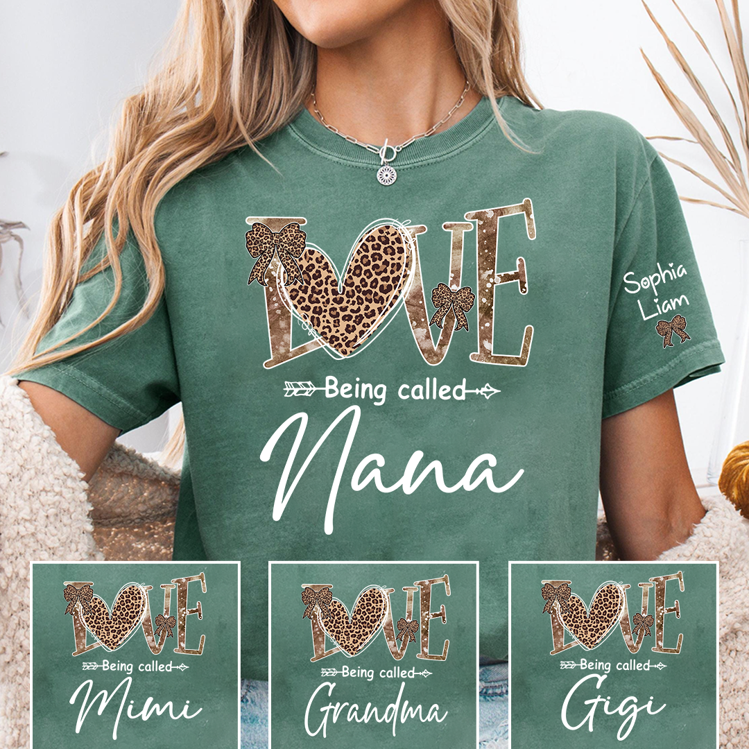 Love Being Called Nana T-Shirt, Leopard Print Nana Shirt, Stylish Grandma Apparel