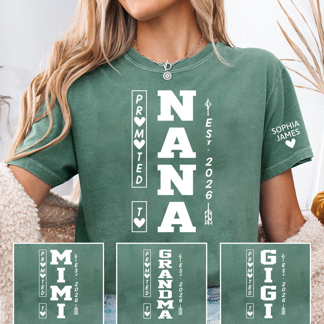 Promoted to Nana Est 2026 Shirt for Women, Cute New Grandma Announcement T-Shirt