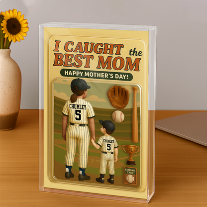 I Caught The Best Mom Happy Mothers Day Personalize Mom And Daughter Acrylic Block