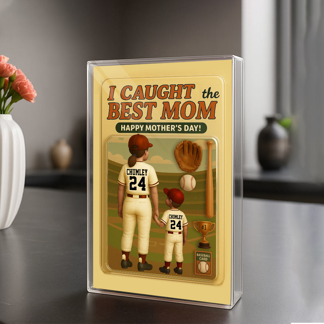 I Caught The Best Mom Happy Mothers Day Personalize Mom And Daughter Acrylic Block