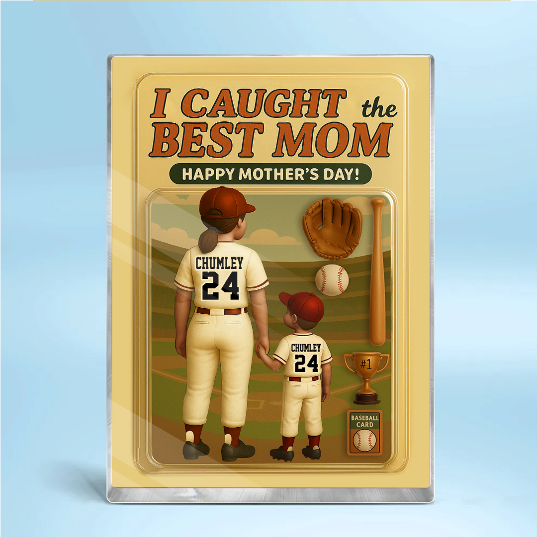 I Caught The Best Mom Happy Mothers Day Personalize Mom And Daughter Acrylic Block