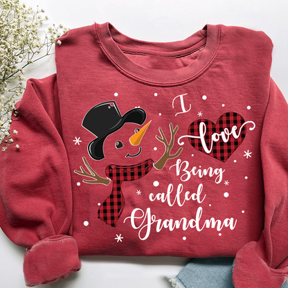 I Love Being Called Grandma Shirt, Cozy Holiday Sweatshirt for Gift Grandma And Kids