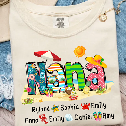 Comfort Colors® Mimi Summer 2025 T-Shirt, Custom Grandma With Grandkids Shirt