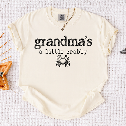 Comfort Colors® Grandma's A Little Crabby Shirt, Funny Grandma Beach Shirt, Coastal Summer Shirt for Women, Crab Lover Gift for Grandma, Vacation Shirt