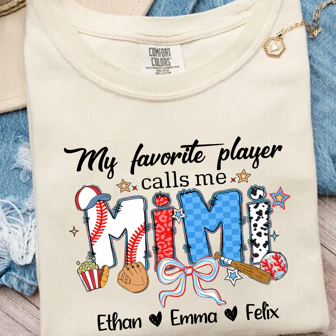 Comfort Colors® My favorite Player Calls Me Grandma Baseball Shirt, Gift For Grandma T-Shirt