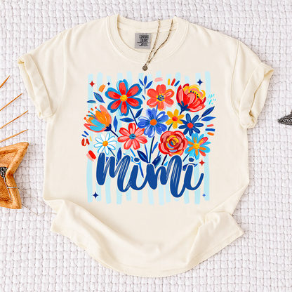 Comfort Colors® Personalized Nana American Flag T-Shirt, Custom Nana, Gigi, Mimi, Mama Design, Patriotic Family Shirt, Gifts for 4th of July, Independence Day