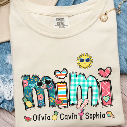 Comfort Colors® Personalize Mimi Summer 2026 Shirt, Custom Grandma And Grandkids Shirt, Gifts For Grandma Shirt
