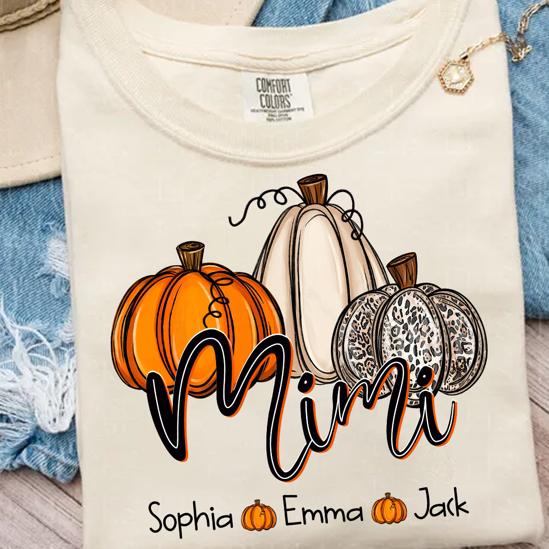 Comfort Colors® Mimi, Grandma Pumpkins Autumn And Grandkids T-Shirt
