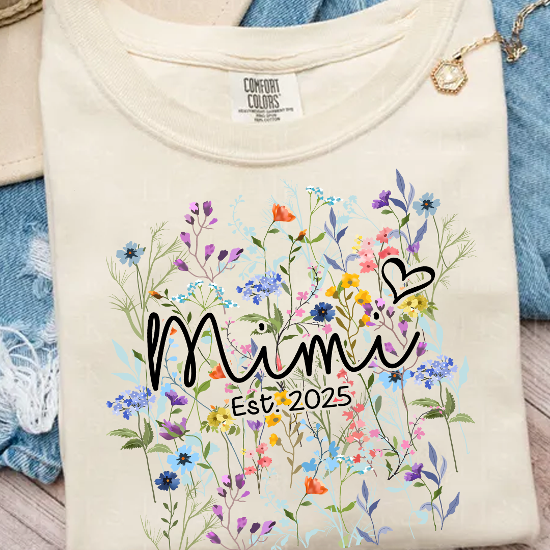 Comfort Colors® Mimi Heart Wildflower And Grandkids Shirt Gift for Grandma, Mother's Day, Birthday