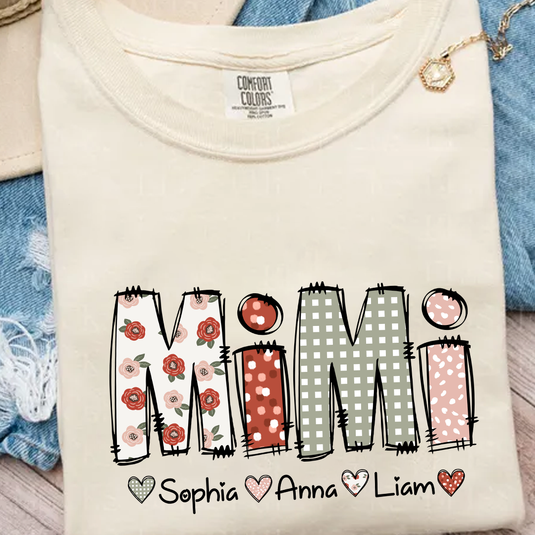 Comfort Colors® Personalize Mimi 2025 Shirt, Custom Grandma And Grandkids Shirt
