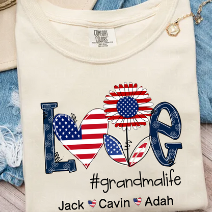 Comfort Colors® Love Grandma Life Usa, Custom Mom, Grandma With Grandkids, Gift for Grandma