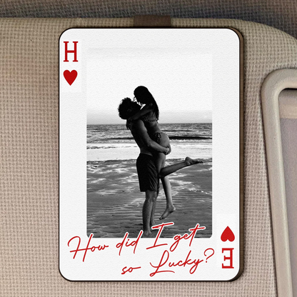 King & Queen Custom Couples Photo Drive Safe I Love You We're A Perfect Pair  Magnetic Car Visor Photo Clip
