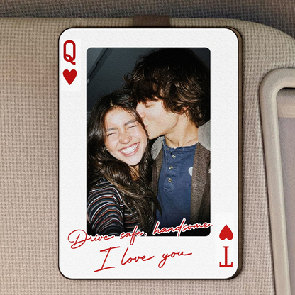 King & Queen Custom Couples Photo Drive Safe I Love You We're A Perfect Pair  Magnetic Car Visor Photo Clip