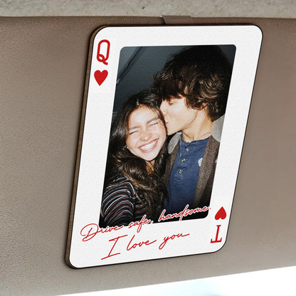 King & Queen Custom Couples Photo Drive Safe I Love You We're A Perfect Pair  Magnetic Car Visor Photo Clip