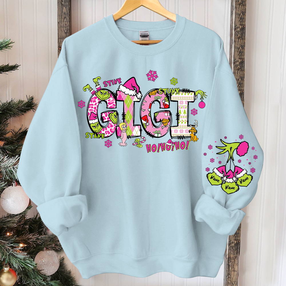 Custom Gigi And Grandkids Christmas 2024 Sweatshirt