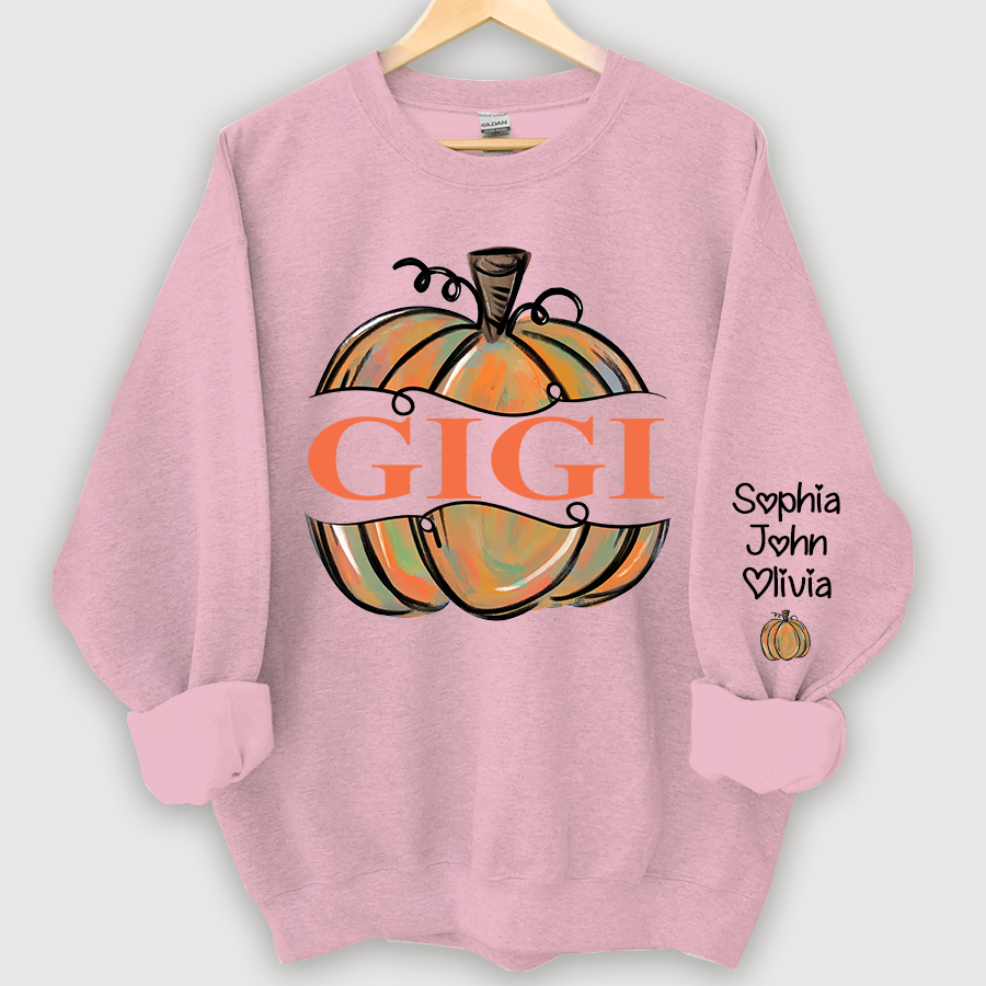 Personalized Gigi Pumpkins Color painted Autumn  Sweatshirt