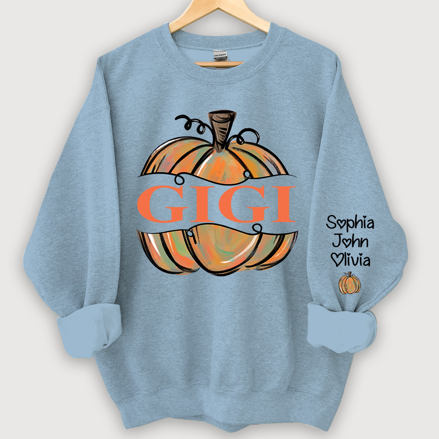 Personalized Gigi Pumpkins Color painted Autumn  Sweatshirt