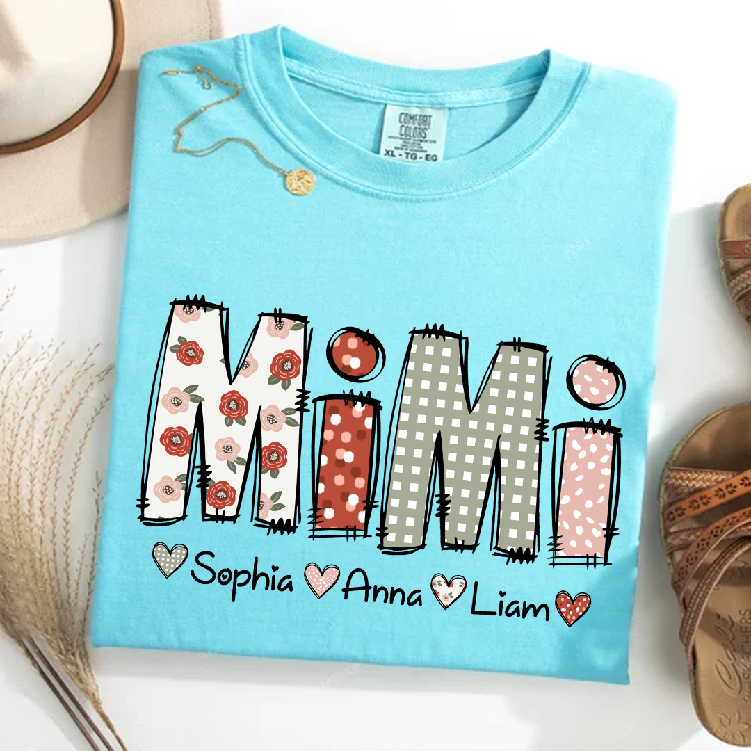 Comfort Colors® Personalize Mimi 2025 Shirt, Custom Grandma And Grandkids Shirt