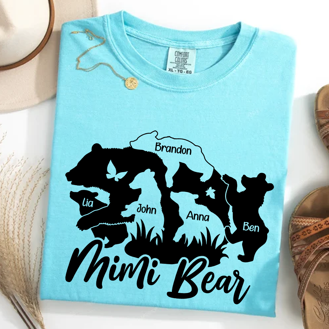 Comfort Colors® Mimi Bear Cute T-Shirt, Custom Grandma With Grandkids, Gift for Grandma Shirt