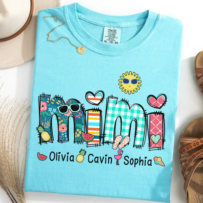 Comfort Colors® Personalize Mimi Summer 2026 Shirt, Custom Grandma And Grandkids Shirt, Gifts For Grandma Shirt