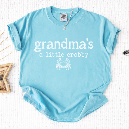 Comfort Colors® Grandma's A Little Crabby Shirt, Funny Grandma Beach Shirt, Coastal Summer Shirt for Women, Crab Lover Gift for Grandma, Vacation Shirt