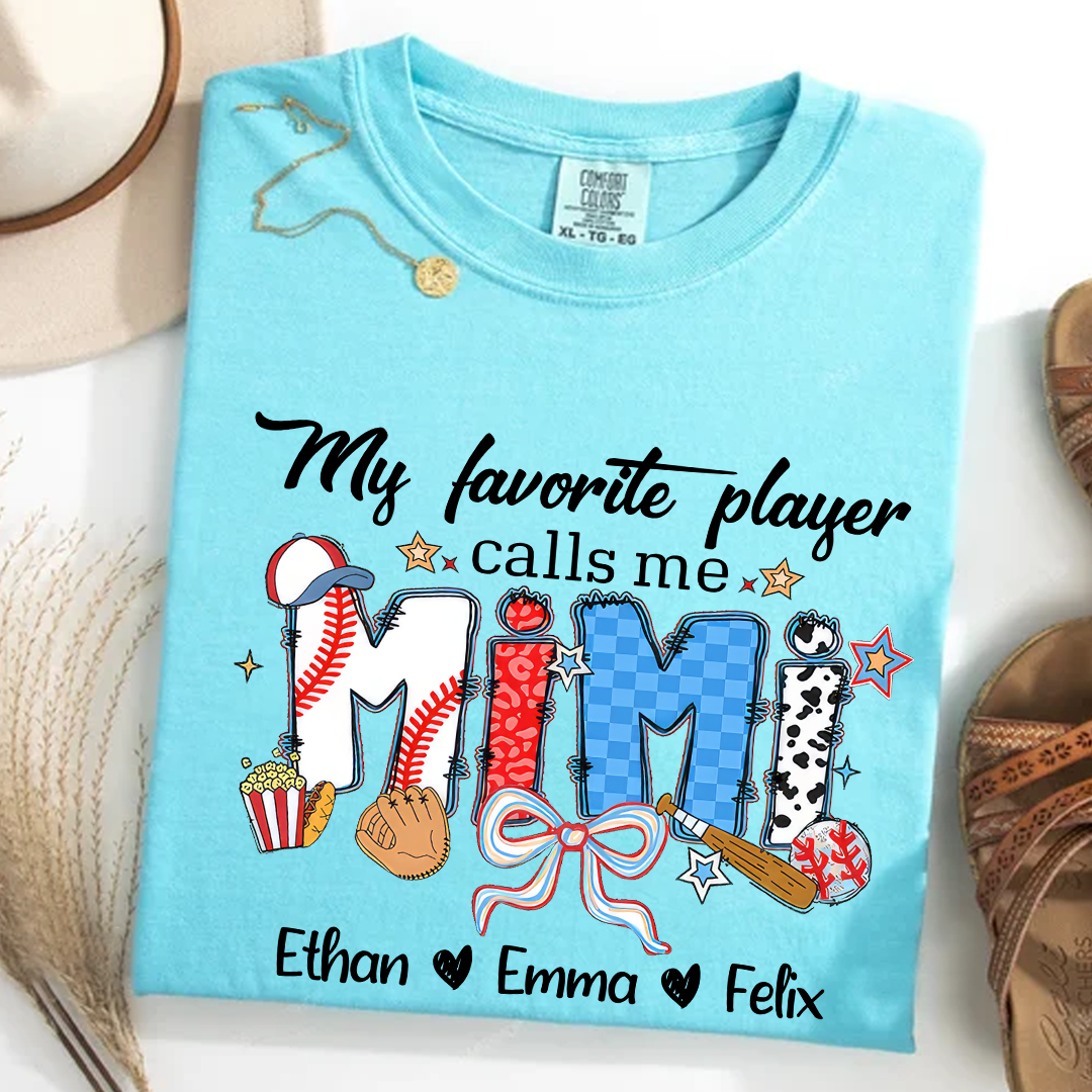 Comfort Colors® My favorite Player Calls Me Grandma Baseball Shirt, Gift For Grandma T-Shirt