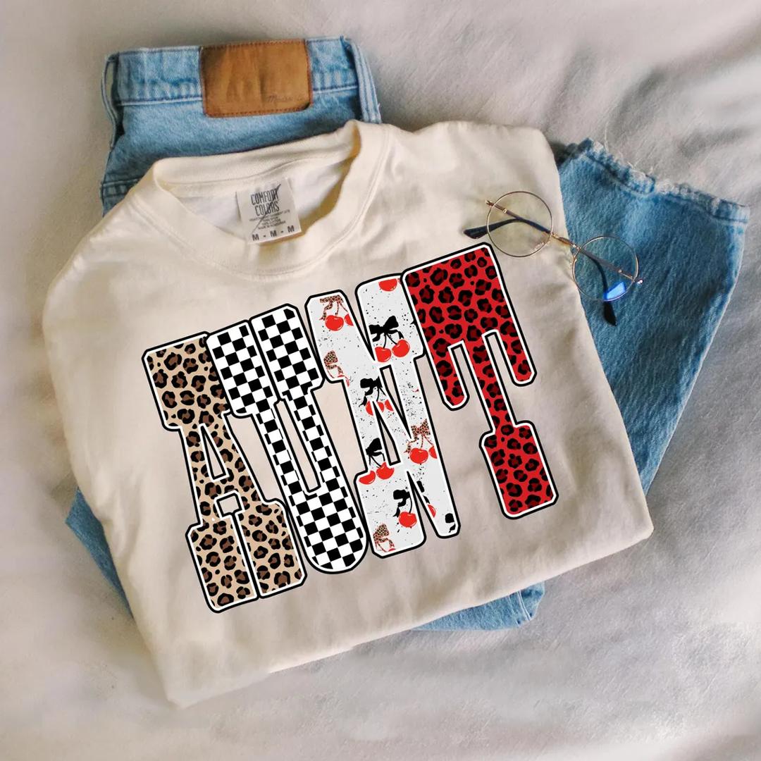 Trendy Mama Mini Nana Leopard Checker Cherry Letters Personalized