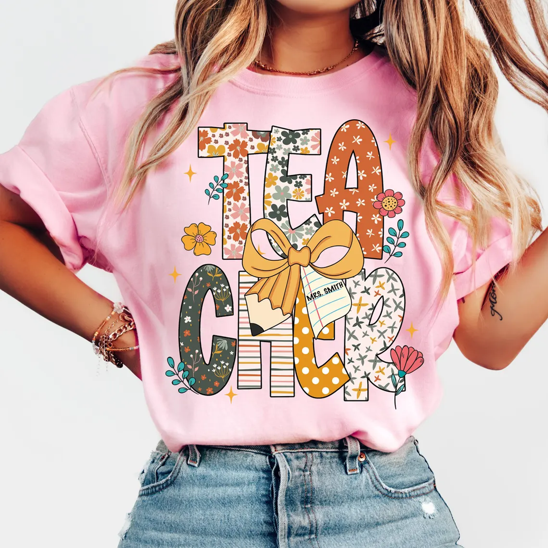 Floral Teacher Custom Teacher Name Back to School
